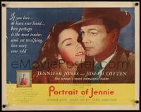 4j072 PORTRAIT OF JENNIE 1/2sh 1949 Joseph Cotten loves beautiful ghost Jennifer Jones!