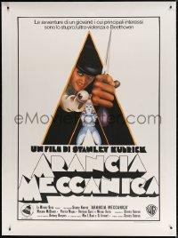 4j178 CLOCKWORK ORANGE linen Italian 1p R1970s Stanley Kubrick classic, Castle art of Malcolm McDowell!