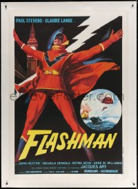 4j173 FLASHMAN linen Italian 1p R1970s different art of the masked superhero by Big Ben, rare!