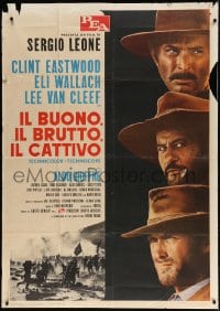 4j002 GOOD, THE BAD & THE UGLY Italian 1p 1966 Clint Eastwood, Van Cleef, Eli Wallach, Leone, rare!