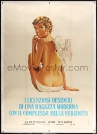 4j147 ANGEL BABY linen Italian 2p 1971 art of sexy near-naked Gila von Weitershausen, rare!