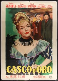 4j145 CASQUE D'OR linen Italian 2p R1955 Averardo Ciriello art of Simone Signoret & co-stars, rare!