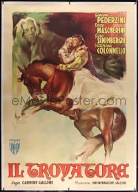 4j142 IL TROVATORE linen Italian 2p 1949 Olivetti art, movie adaptation of Verdi opera, ultra rare!