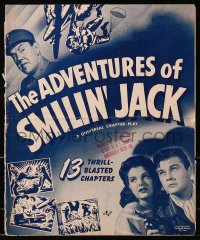 4j257 ADVENTURES OF SMILIN' JACK pressbook 1942 Tom Brown, adventure serial + large supplement!