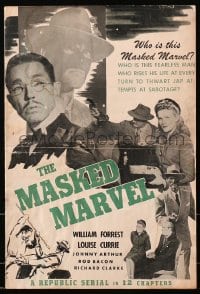 4j290 MASKED MARVEL pressbook 1943 great images of masked World War II hero, Republic serial!