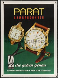 4j238 PARAT linen 33x46 German advertising poster 1959 art of wristwatches for men & women!