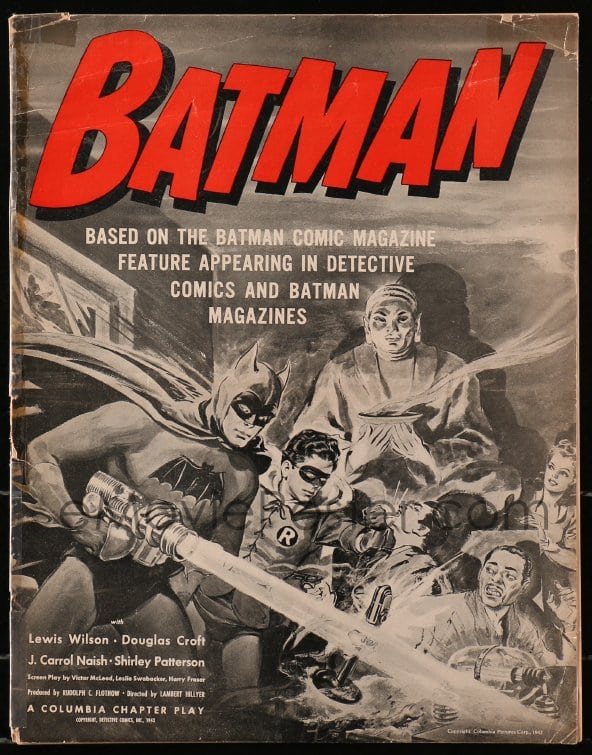 : 4j259 BATMAN pressbook 1943 DC Comics serial, Cravath art  of the heroes in costume, ultra rare!