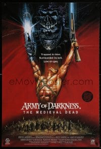 4k026 ARMY OF DARKNESS DS English 1sh 1993 Raimi, Casaro art of Campbell, The Medieval Dead, rare!