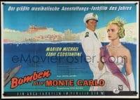 4k111 BOMBS ON MONTE CARLO German 33x47 1960 KHF art of sexy Marion Michael & Constantine, rare!