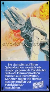 4k008 EMPIRE STRIKES BACK German 18x33 1980 George Lucas classic, great artwork of AT-AT, rare!