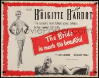 4k019 BRIDE IS MUCH TOO BEAUTIFUL 1/2sh 1958 sexy barely-dressed Brigitte Bardot in lingerie!