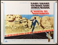 4k022 NORTH BY NORTHWEST 1/2sh R1966 Cary Grant chased by cropduster by Mt. Rushmore, Hitchcock!