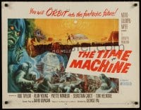 4k024 TIME MACHINE style B 1/2sh 1960 H.G. Wells, George Pal, different Reynold Brown sci-fi art!