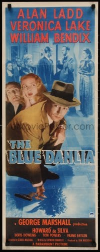 4k142 BLUE DAHLIA insert 1946 Alan Ladd, sexy Veronica Lake, William Bendix, different & rare!