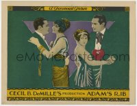 4k195 ADAM'S RIB LC 1923 Cecil B DeMille, two couples decopaged against Art Nouveau background!