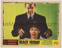 4k208 BLACK FRIDAY LC #4 R1947 great c/u of Bela Lugosi hypnotizing scared Anne Nagel, Realart!