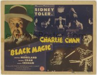 4k154 CHARLIE CHAN IN BLACK MAGIC TC 1944 c/u of Sidney Toler, wacky Mantan Moreland & skeleton!
