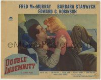 4k231 DOUBLE INDEMNITY LC #8 1944 romantic c/u of Barbara Stanwyck & Fred MacMurray, Billy Wilder!