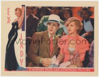 4k234 EX-LADY LC 1933 c/u of worried Bette Davis & Gene Raymond, sexiest border art, ultra rare!