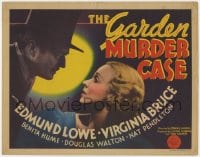 4k158 GARDEN MURDER CASE TC 1936 Edmund Lowe as detective Phil Vance, Virginia Bruce, ultra rare!