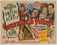 4k161 GREENWICH VILLAGE TC 1944 sexy Carmen Miranda, Don Ameche, William Bendix, Vivian Blaine