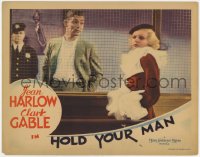 4k248 HOLD YOUR MAN LC 1933 sexy Jean Harlow won't look at Clark Gable at police station, rare!