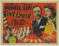 4k169 LOVE CRAZY TC 1941 wacky William Powell held by Myrna Loy & masquerading as his own sister!
