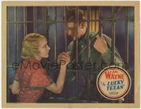4k270 LUCKY TEXAN LC 1934 pretty Barbara Sheldon holds hands with John Wayne through jail bars!