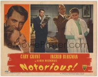 4k286 NOTORIOUS LC #8 1946 Cary Grant watches Calhern put jewelry on Ingrid Bergman, Hitchcock