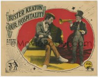 4k288 OUR HOSPITALITY LC 1923 great c/u of old man yelling at Buster Keaton through bugle, rare!