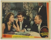 4k334 TWO-FACED WOMAN LC 1941 Roland Young glaring at Greta Garbo playing up to Robert Sterling!