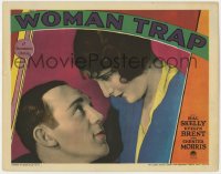 4k343 WOMAN TRAP LC 1929 romantic super close up of Hal Skelly & pretty Evelyn Brent, rare!
