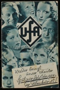 4k114 UFA 1933-34 German exhibitor magazine 1933 art ads for movies & photos of their top stars!