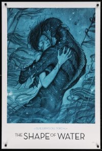 4k075 SHAPE OF WATER heavy stock 27x40 special poster 2017 Guillermo del Toro, best James Jean art!