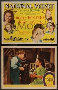 4k147 NATIONAL VELVET 8 LCs 1944 Elizabeth Taylor & Mickey Rooney classic, ultra rare complete set!