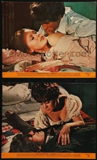 4m179 DRACULA HAS RISEN FROM THE GRAVE 2 8x10 mini LCs 1968 Barbara Ewing, Barry Andrews, Carlson!