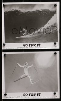 4m874 GO FOR IT 4 8x10 stills 1976 cool surfing, skiing & hang gliding images!