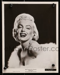 4m971 MARILYN 2 8x10 stills 1963 great close-up portrait wearing fur and candid with Rock Hudson!