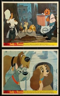 4m054 LADY & THE TRAMP 8 color English FOH LCs R1970s Walt Disney romantic dog classic cartoon!