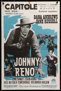 4p238 JOHNNY RENO Belgian 1966 sexy Jane Russell, Dana Andrews goes wherever there's action!