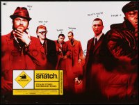 4p337 SNATCH DS British quad 2000 cool image of Brad Pitt, Jason Statham, Vinnie Jones & cast!