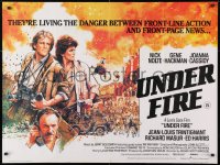 4p349 UNDER FIRE British quad 1983 great different art of Nolte, Hackman & Joanna Cassidy!