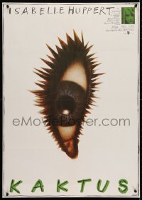 4p445 CACTUS East German 23x32 1989 Isabelle Huppert, artwork of cactus eye by Ernst!