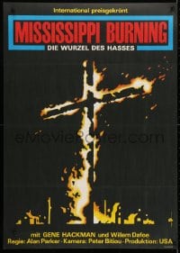 4p467 MISSISSIPPI BURNING East German 23x32 1989 Gene Hackman, Willem Dafoe, burning cross!