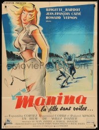 4p097 GIRL IN THE BIKINI French 24x31 1958 sexy full-length Brigitte Bardot in great outfit!