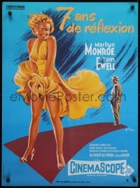 4p101 SEVEN YEAR ITCH French 23x31 R1980s best art of Marilyn Monroe's skirt blowing by Grinsson!