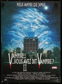 4p127 FRIGHT NIGHT 2 French 15x21 1989 the suckers are back, great artwork of ghost in the sky!