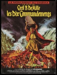 4p153 TEN COMMANDMENTS French 15x20 R1970s Cecil B. DeMille directed, Charlton Heston!