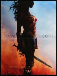 4p157 WONDER WOMAN teaser French 16x21 2017 profile silhouette of sexy Gal Gadot in costume w/sword!