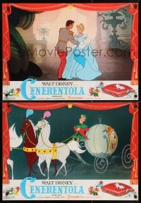 4p413 CINDERELLA group of 8 Italian 19x27 pbustas R1967 Walt Disney classic romantic musical cartoon!